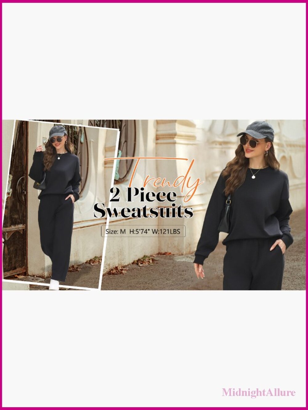 2 Piece Lounge Set - Oversized Sweatshirt & Wide Leg Sweatpants - Picture 7 of 7